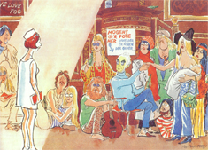 Bo Bojesens tegning "En ungdomsoprører" (1969)
